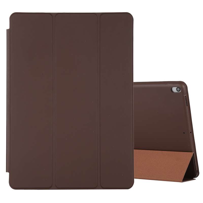 For iPad Air 3 10.5 inch Horizontal Flip Smart Leather Case with Three-folding Holder(Dark Brown)