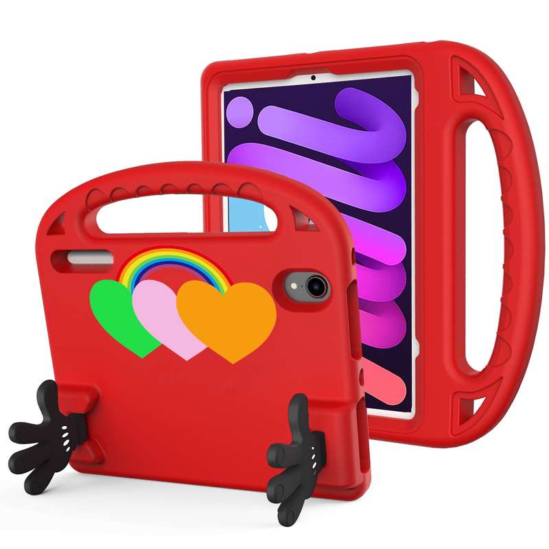 For iPad mini 2024 / mini 6 Love Small Palm Holder EVA Tablet Case(Pink)