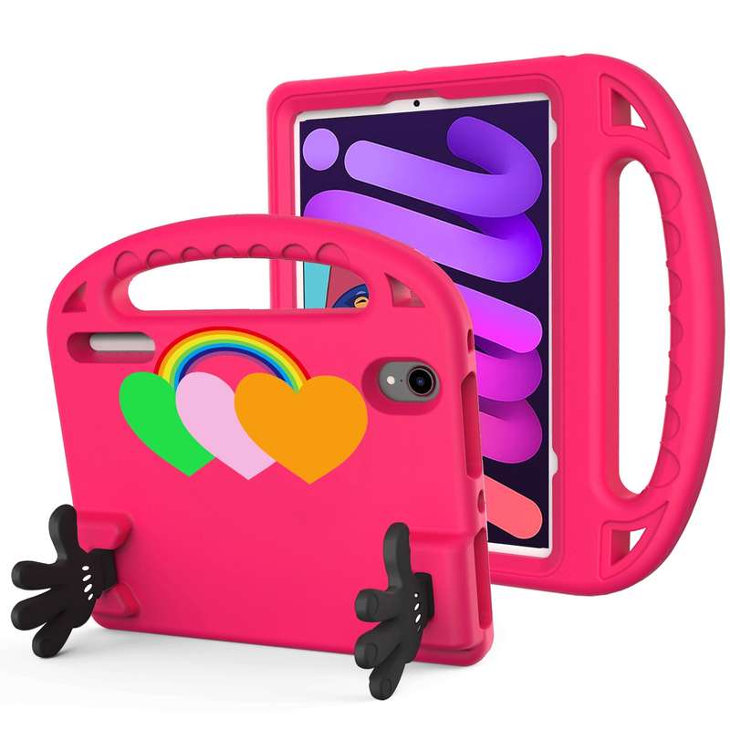 For iPad mini 2024 / mini 6 Love Small Palm Holder EVA Tablet Case(Pink)