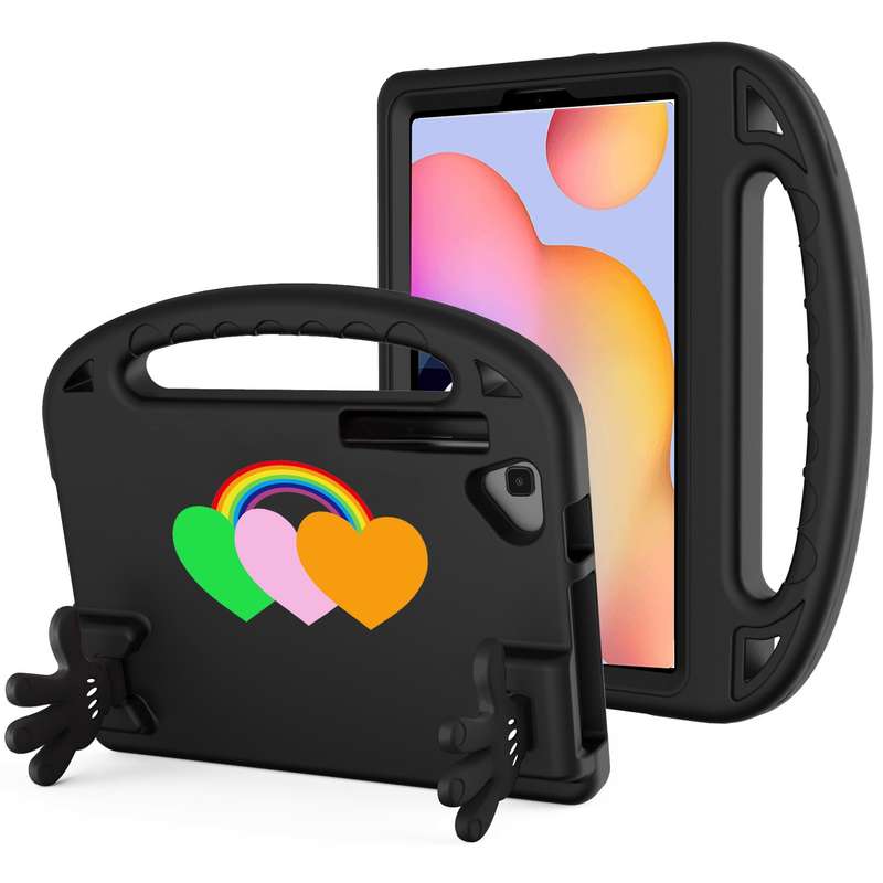 For Samsung Tab S6 Lite Love Small Palm Holder EVA Tablet Case(Black)