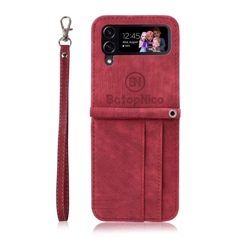 For Samsung Galaxy Z Flip4 BETOPNICE Dual-side Buckle Leather Phone Case(Pink)
