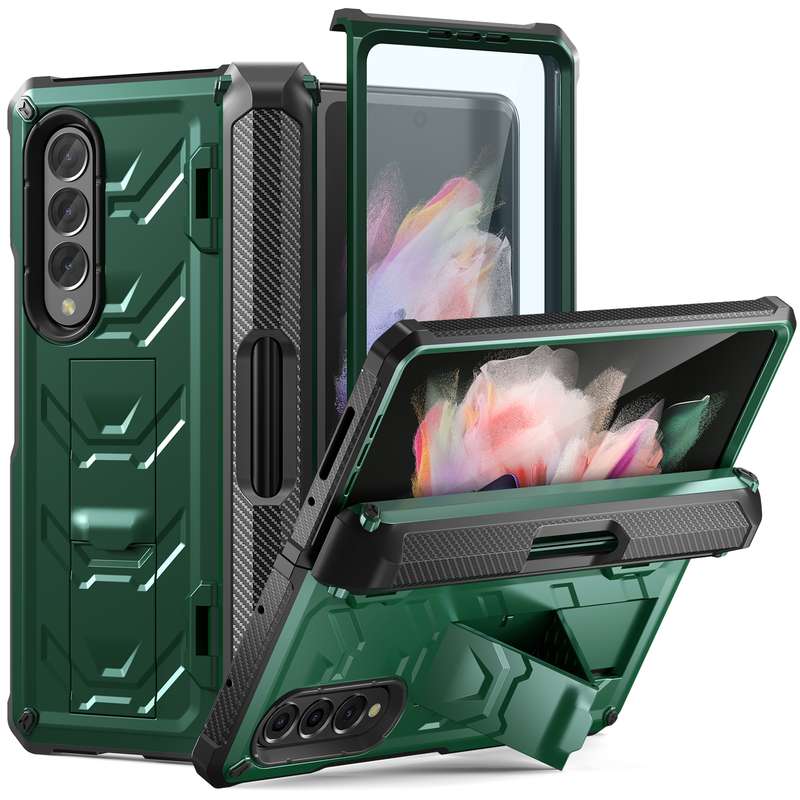 For Samsung Galaxy Z Fold3 5G Armored All-inclusive Shockproof Folding Phone Case(Black)