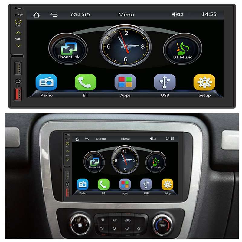 FS02C 7 inch HD Capacitive Touch Screen Car MP5 Player Supports Bluetooth Reverse&Mobile Phone Inter