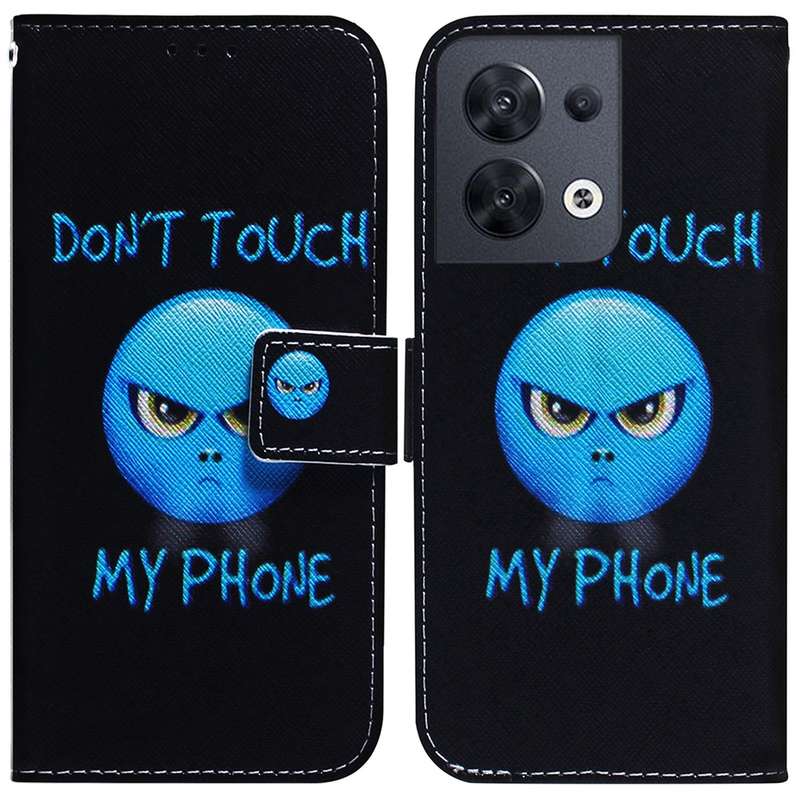 For OPPO Reno8 Coloured Drawing Leather Phone Case(Magnolia)