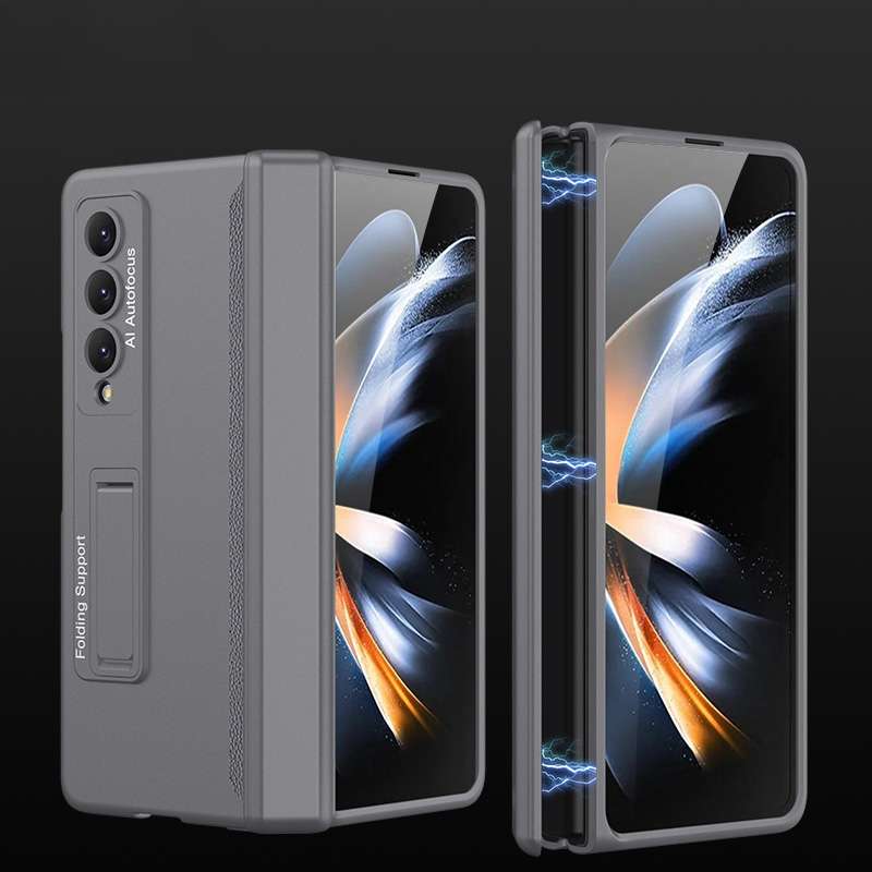 For Samsung Galaxy Z Fold4 GKK Magnetic Hinged Folding Full Phone Case(Champagne Gold)