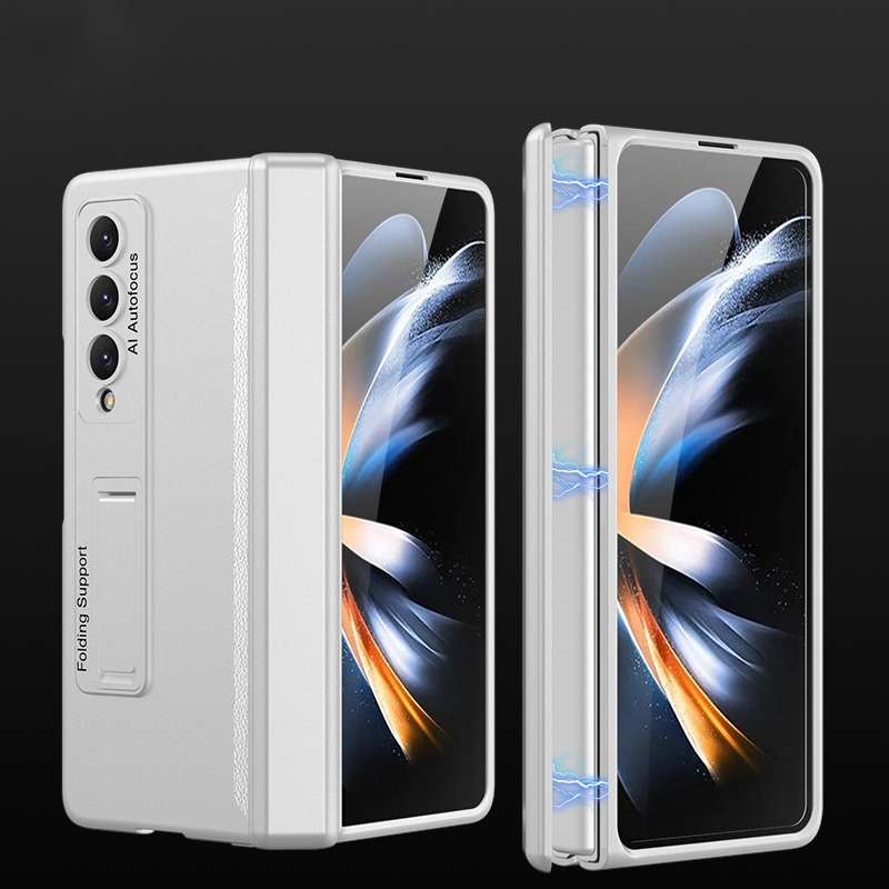 For Samsung Galaxy Z Fold4 GKK Magnetic Hinged Folding Full Phone Case(Champagne Gold)
