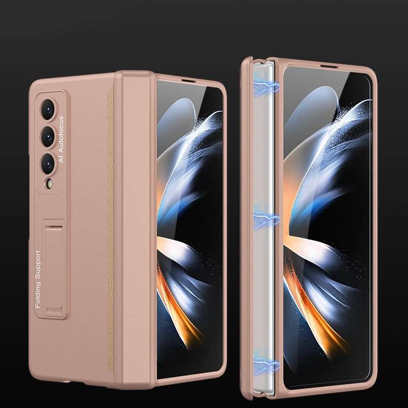 For Samsung Galaxy Z Fold4 GKK Magnetic Hinged Folding Full Phone Case(Champagne Gold)