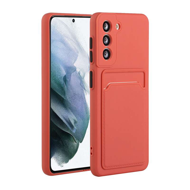 For Samsung Galaxy S21 FE 5G Card Slot Design Shockproof TPU Phone Case(Dark Green)