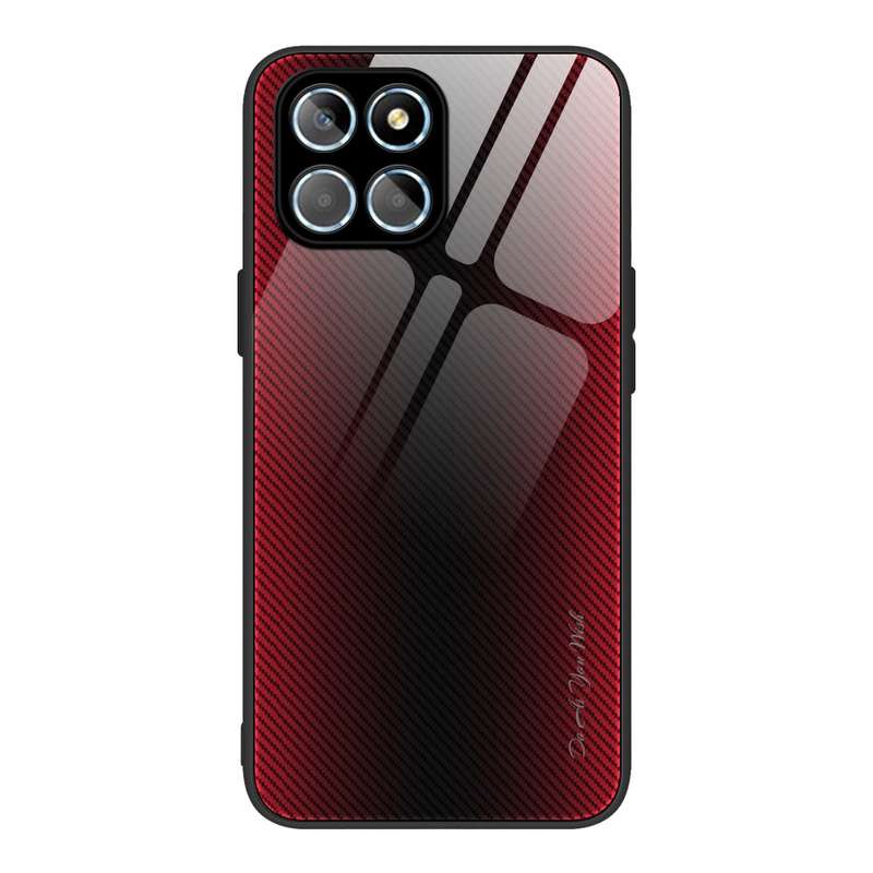 For Honor X8 Texture Gradient Glass TPU Phone Case(Black)