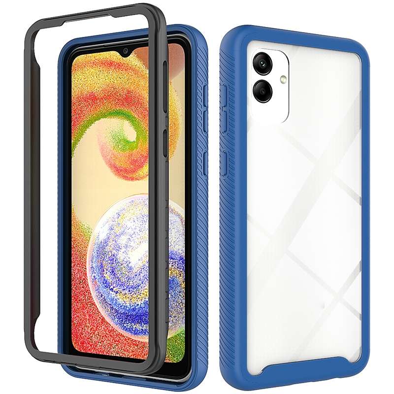 For Samsung Galaxy A04 Starry Sky Solid Color Shockproof TPU Clear PC Phone Case(Purple)