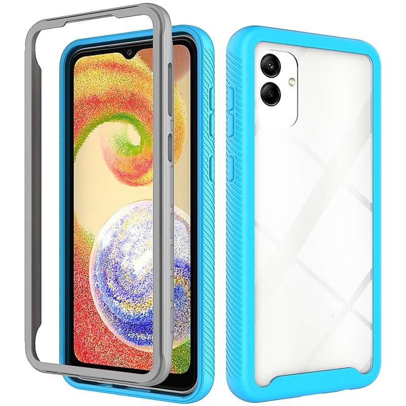 For Samsung Galaxy A04 Starry Sky Solid Color Shockproof TPU Clear PC Phone Case(Purple)