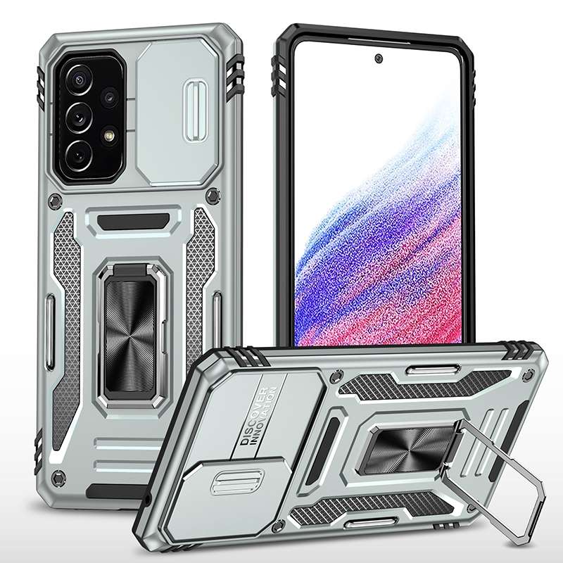 For Samsung Galaxy A53 5G Armor PC + TPU Camera Shield Phone Case(Grey)