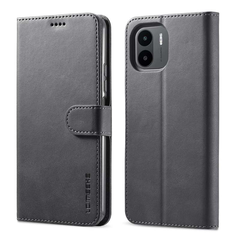 For Xiaomi Redmi A1 LC.IMEEKE Calf Texture Horizontal Flip Leather Case(Black)