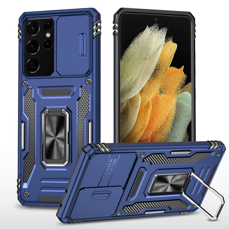 For Samsung Galaxy S23 Ultra 5G Armor PC + TPU Camera Shield Phone Case(Grey)