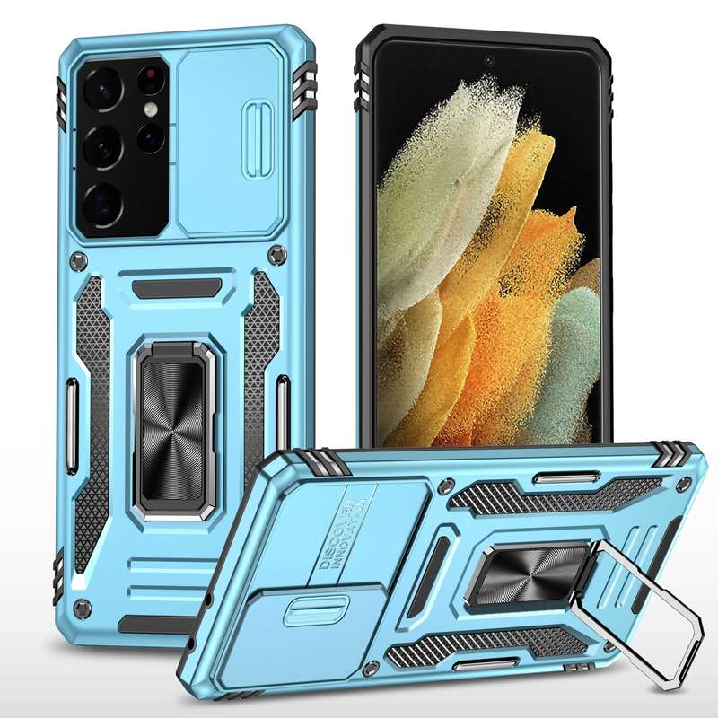 For Samsung Galaxy S23 Ultra 5G Armor PC + TPU Camera Shield Phone Case(Grey)