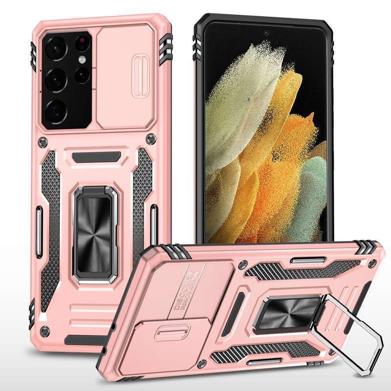 For Samsung Galaxy S23 Ultra 5G Armor PC + TPU Camera Shield Phone Case(Grey)