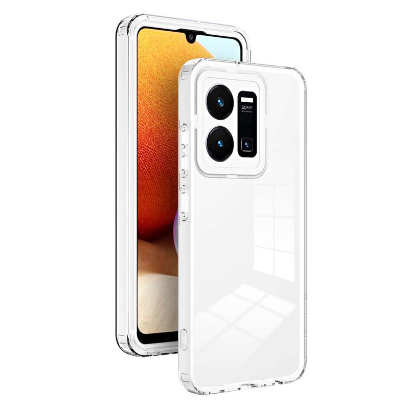 For vivo Y35 4G 2022 Global / Y22 4G 3 in 1 Clear TPU Color PC Frame Phone Case(Purple)