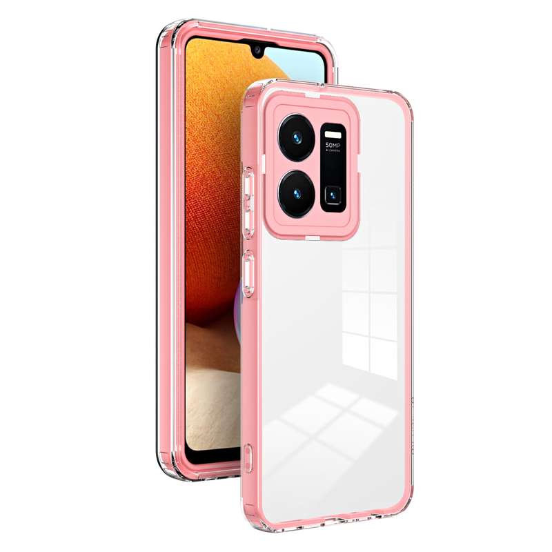 For vivo Y35 4G 2022 Global / Y22 4G 3 in 1 Clear TPU Color PC Frame Phone Case(Purple)