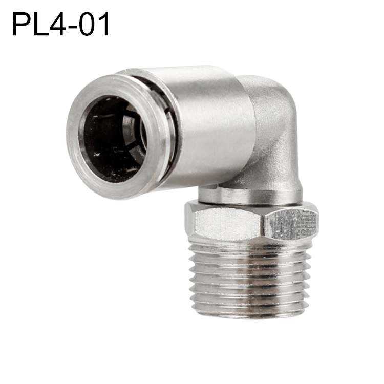 PL4-01 LAIZE Nickel Plated Copper Elbow Male Thread Pneumatic Quick Fitting Connector