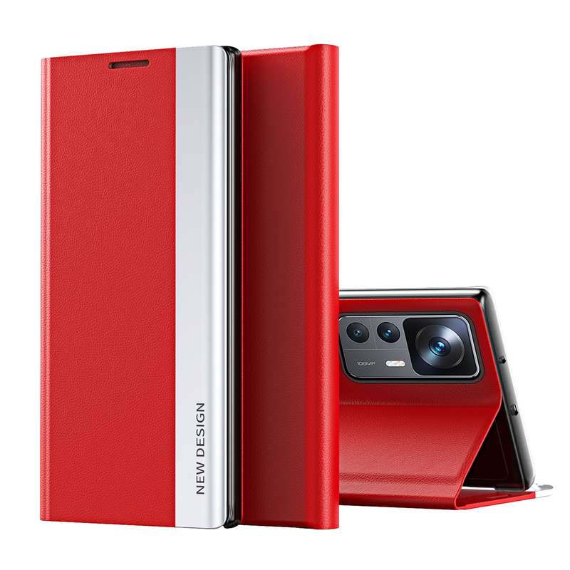For Xiaomi 12T / 12T Pro / Redmi K50 Ultra Side Electroplated Magnetic Leather Phone Case(Black)