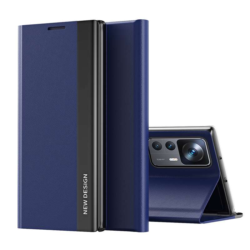 For Xiaomi 12T / 12T Pro / Redmi K50 Ultra Side Electroplated Magnetic Leather Phone Case(Black)