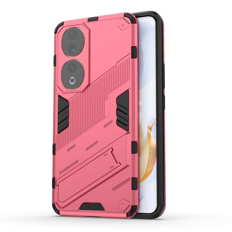 For Honor 90 Punk Armor PC + TPU Phone Case with Holder(White)