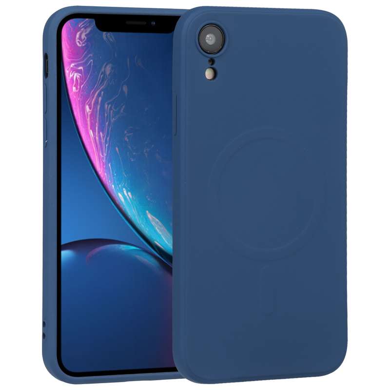 For iPhone XR Liquid Silicone Full Coverage Shockproof Magsafe Phone Case(Deep Green)