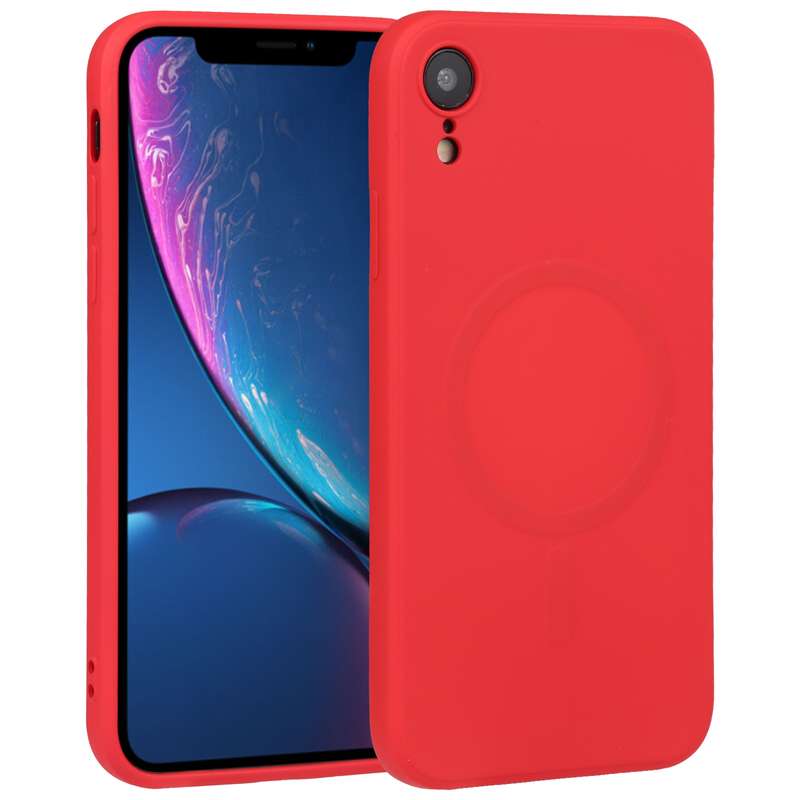 For iPhone XR Liquid Silicone Full Coverage Shockproof Magsafe Phone Case(Deep Green)