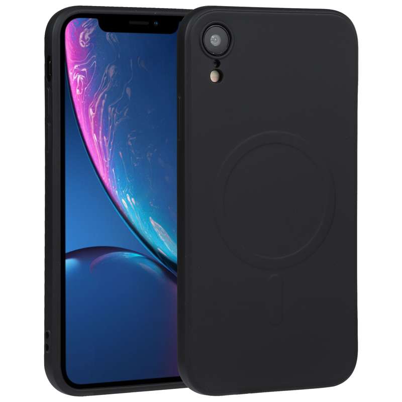 For iPhone XR Liquid Silicone Full Coverage Shockproof Magsafe Phone Case(Deep Green)
