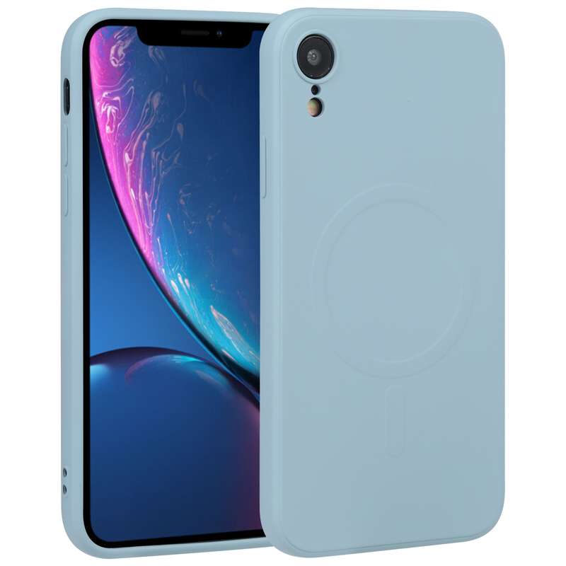 For iPhone XR Liquid Silicone Full Coverage Shockproof Magsafe Phone Case(Deep Green)