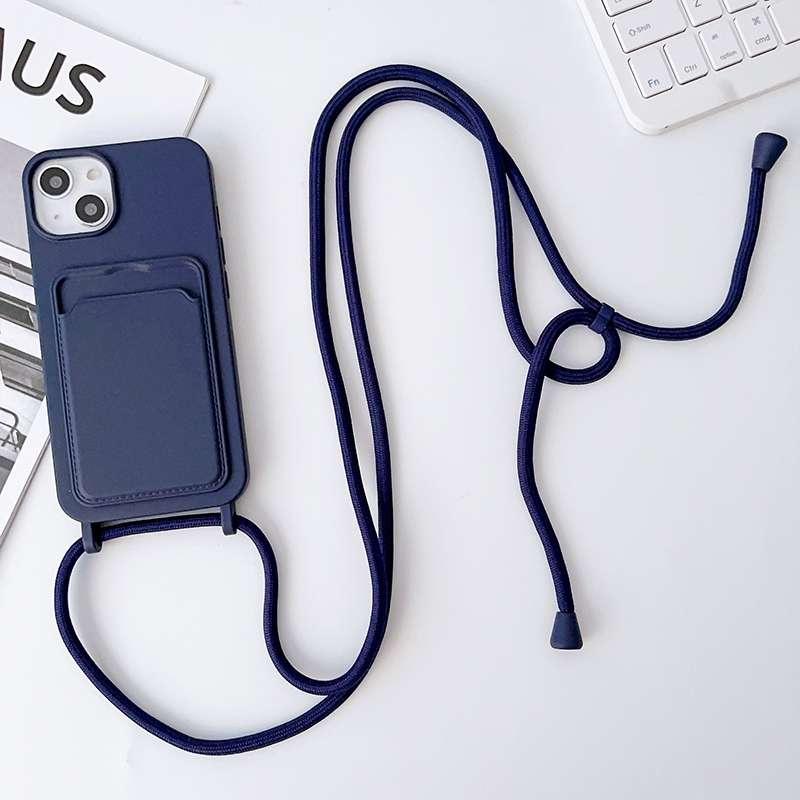 For iPhone 11 Pro Crossbody Lanyard Elastic Silicone Card Holder Phone Case(White)
