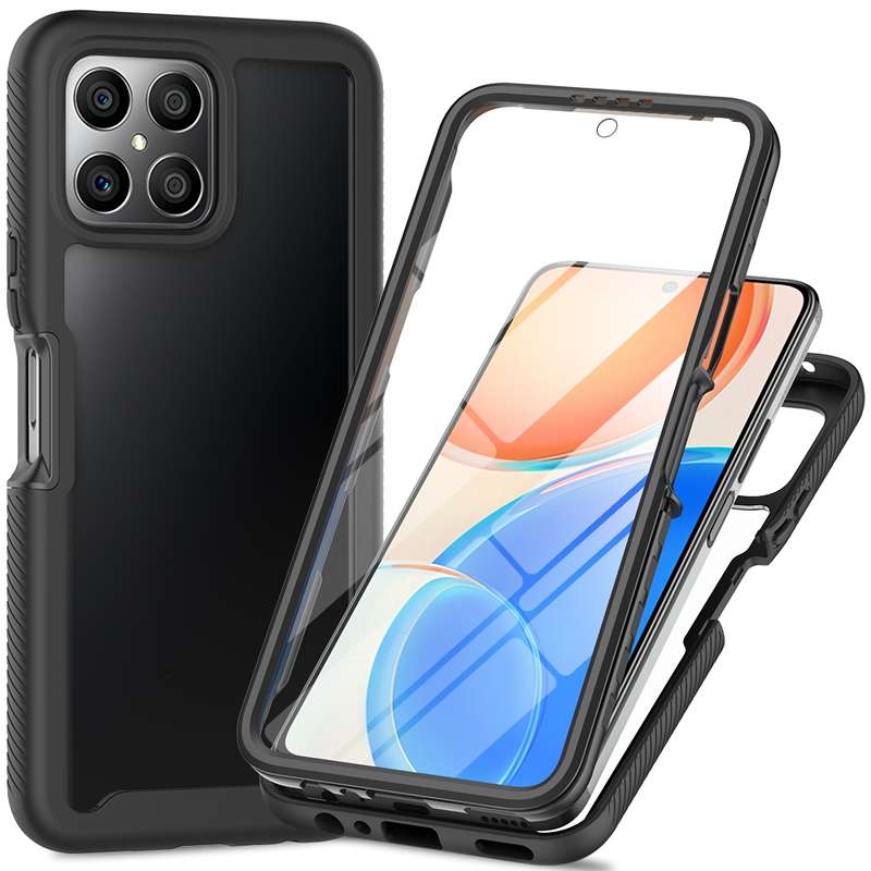 For Honor X8 4G Starry Sky Full Body Hybrid Shockproof Phone Case(Red)