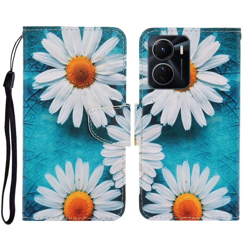 For vivo Y16 Colored Drawing Pattern Leather Phone Case(Diamond Kaleidoscope)