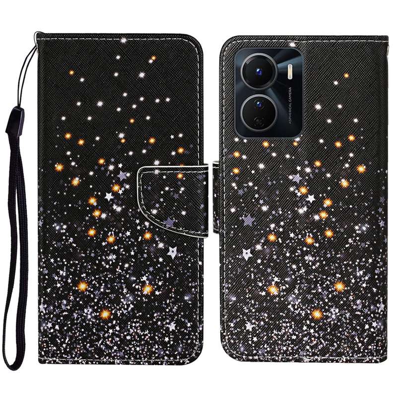 For vivo Y16 Colored Drawing Pattern Leather Phone Case(Diamond Kaleidoscope)