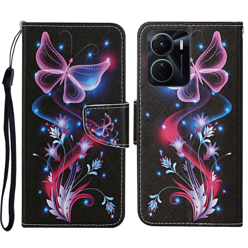 For vivo Y16 Colored Drawing Pattern Leather Phone Case(Diamond Kaleidoscope)