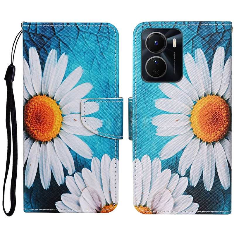 For vivo Y16 Colored Drawing Pattern Leather Phone Case(Diamond Kaleidoscope)