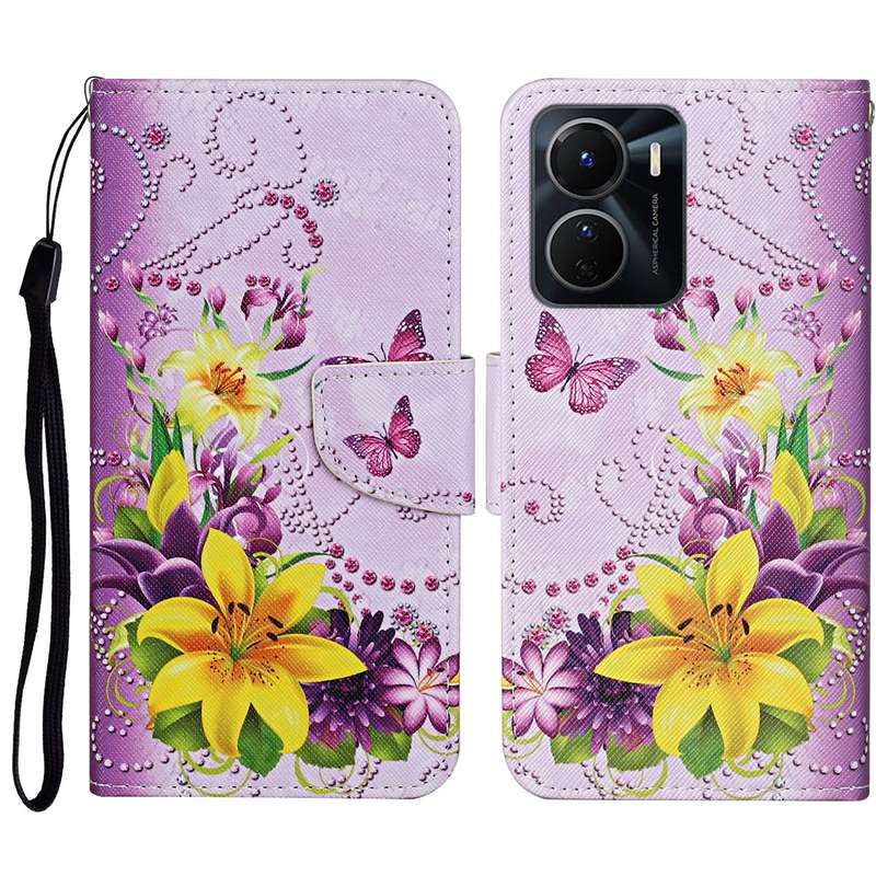 For vivo Y16 Colored Drawing Pattern Leather Phone Case(Diamond Kaleidoscope)