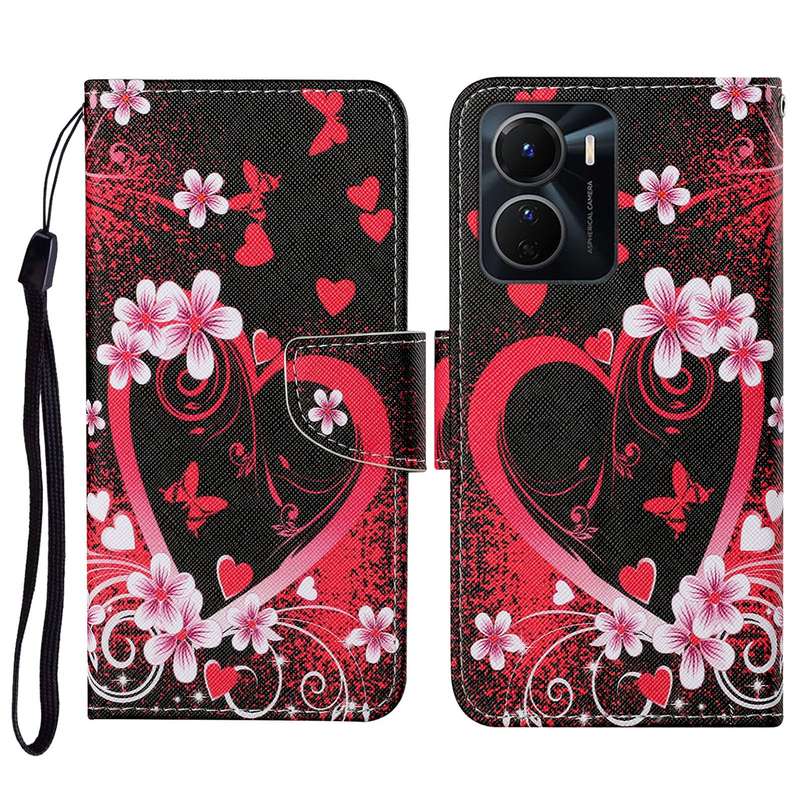 For vivo Y16 Colored Drawing Pattern Leather Phone Case(Diamond Kaleidoscope)