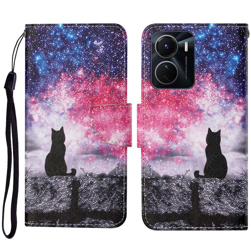 For vivo Y16 Colored Drawing Pattern Leather Phone Case(Diamond Kaleidoscope)