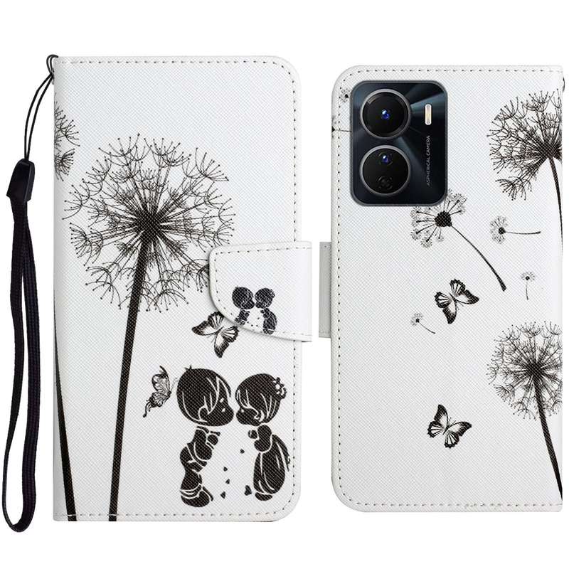 For vivo Y16 Colored Drawing Pattern Leather Phone Case(Diamond Kaleidoscope)