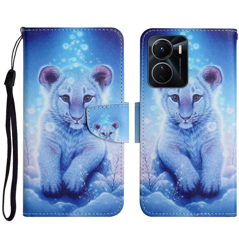 For vivo Y16 Colored Drawing Pattern Leather Phone Case(Diamond Kaleidoscope)