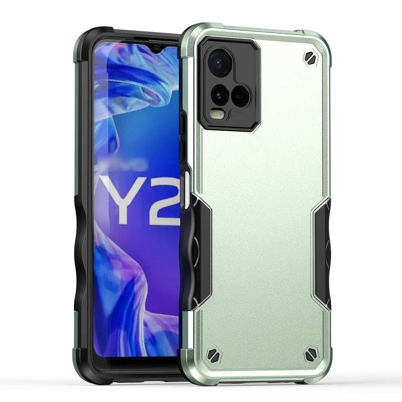 For vivo Y21 / Y21s / Y33 Non-slip Shockproof Armor Phone Case(Mint Green)