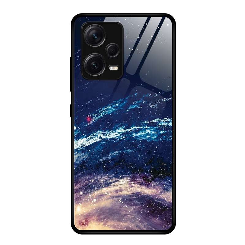 For Xiaomi Redmi Note 12 Pro+ China Colorful Painted Glass Phone Case(Flowers)