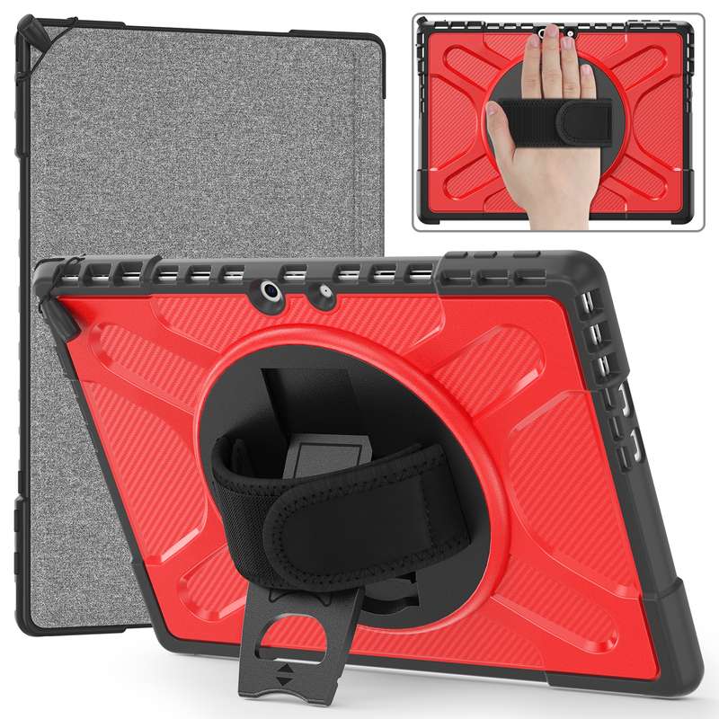 For MicroSoft Surface Pro 9 / 10 / 11 Rotatable Kickstand Grip Shockproof Tablet Case(Black)