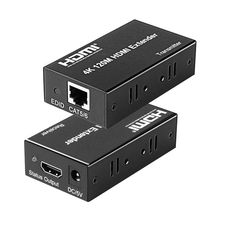 4K HDMI to RJ45 Network Extender, Transmission Distance: 120m(EU Plug)