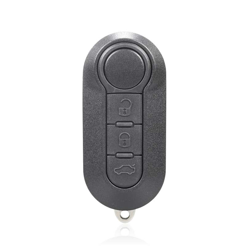 For Fiat 3 Button Folding Car Key Case Remote Control Shell SIP22, Style:Black Switch Button