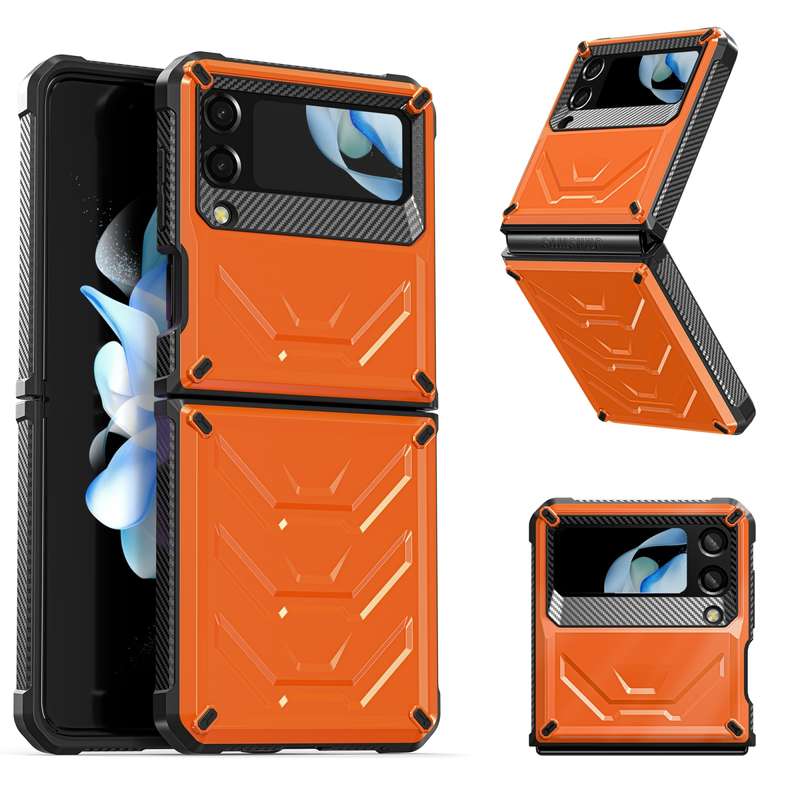 For Samsung Galaxy Z Flip4 5G SM-F721 Armored All-inclusive Shockproof Folding Phone Case(Black)
