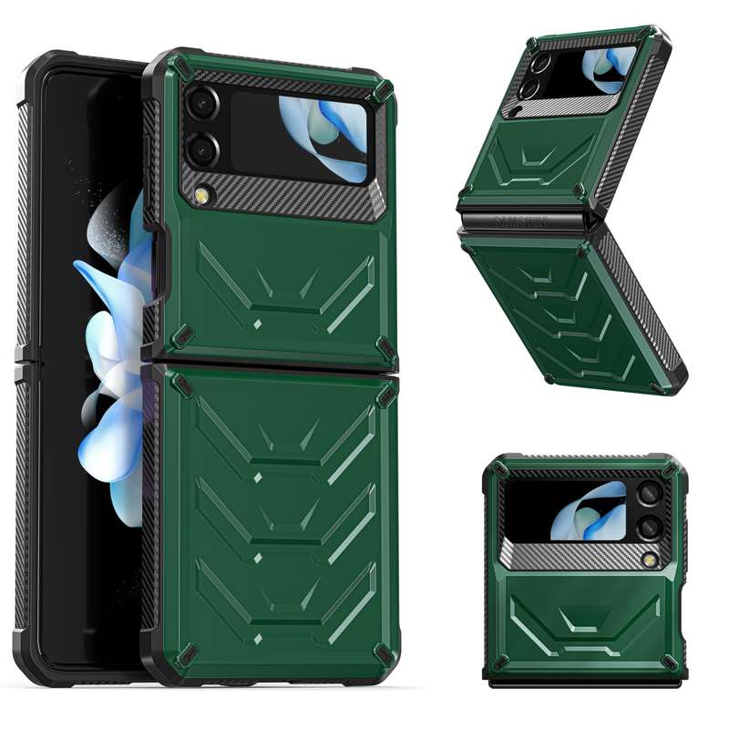 For Samsung Galaxy Z Flip4 5G SM-F721 Armored All-inclusive Shockproof Folding Phone Case(Black)