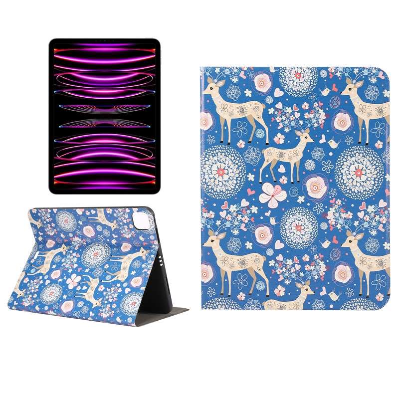 For iPad Pro 11 2022/2021/2020/2018 / Air 10.9 2022/2020 Painted Voltage Pen Slot Tablet Smart Case(