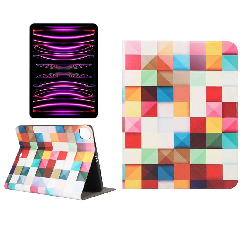 For iPad Pro 11 2022/2021/2020/2018 / Air 10.9 2022/2020 Painted Voltage Pen Slot Tablet Smart Case(